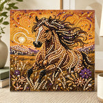 Golden spirit horse pearl diamond painting kit for beginners