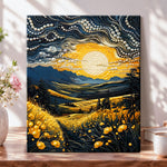 Golden starry valley pearl diamond painting kit for beginners