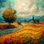 Golden tuscan countryside cross stitch kit for beginners