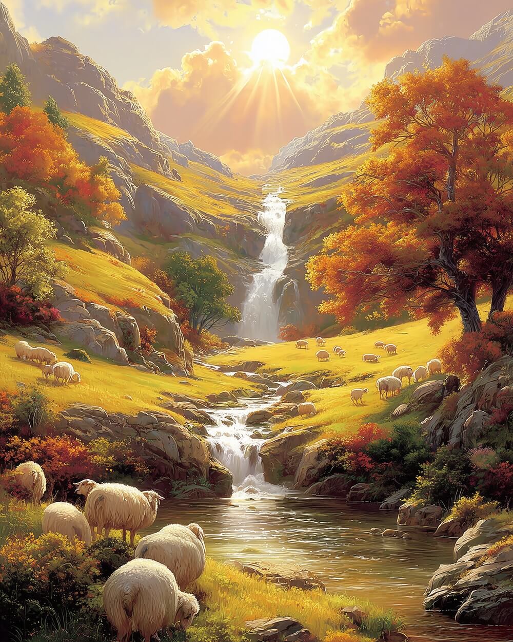 Golden valley pasture cross stitch kit for beginners