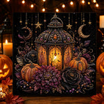 Gothic halloween lantern pearl diamond painting kit for beginners