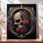Gothic rose skull pearl diamond painting kit for beginners