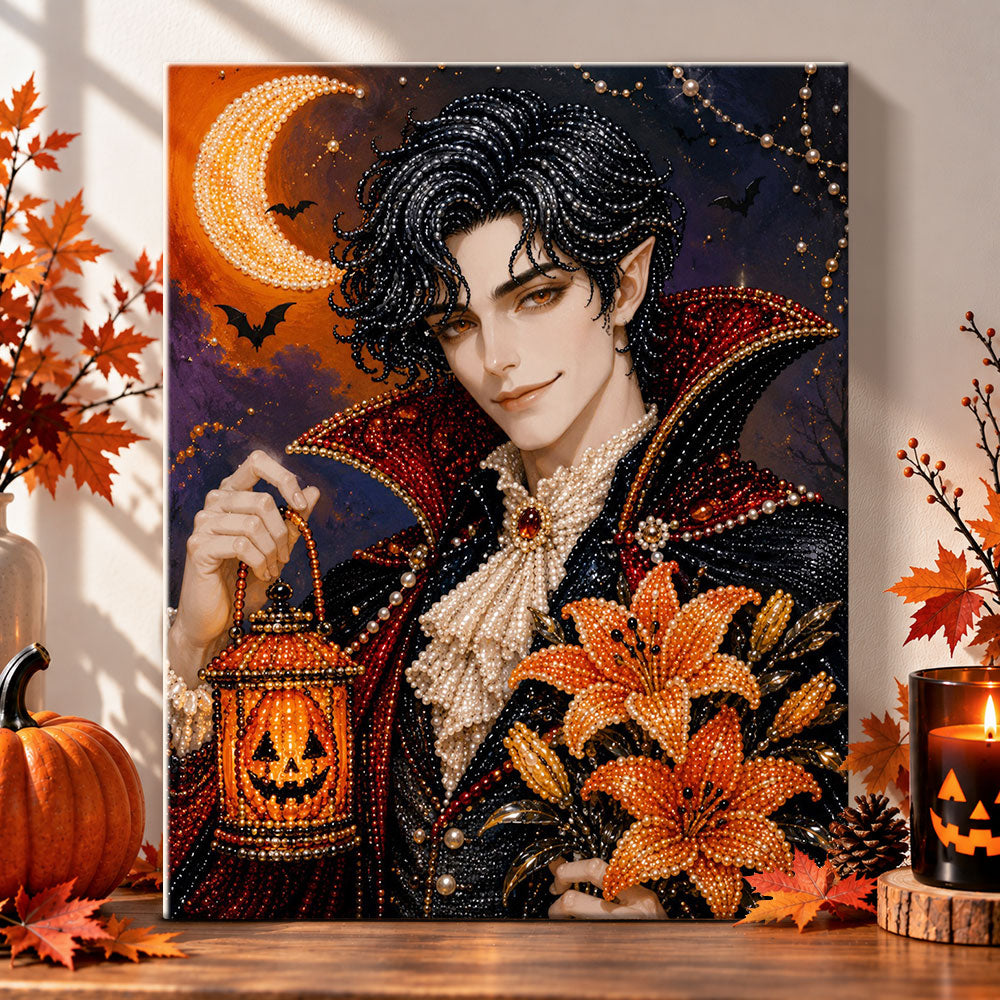 Gothic vampire gentleman pearl diamond painting kit for beginners