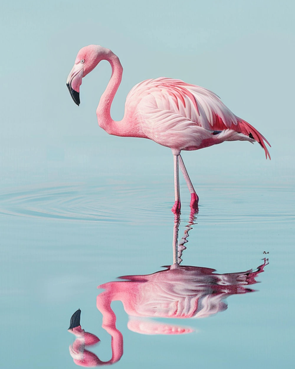 Graceful pink flamingo cross stitch kit for beginners