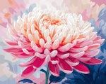 Gradient pink chrysanthemum cross stitch kit for beginners