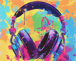 Graffiti headphones cross stitch kit for beginners