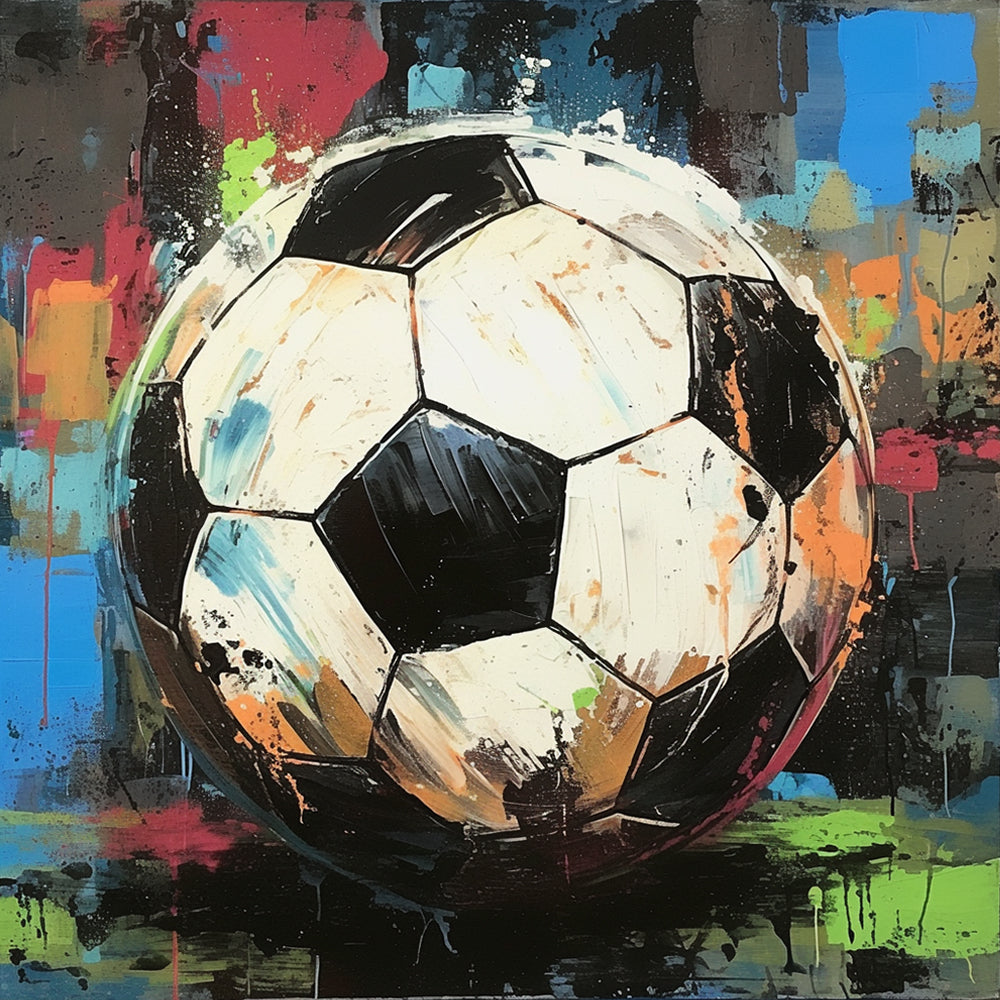 Graffiti soccer ball cross stitch kit for beginners