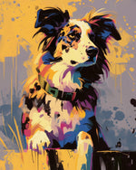 Graffiti style puppy painting cross stitch kit for beginners