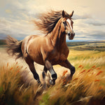 Grassland brown horse cross stitch kit for beginners