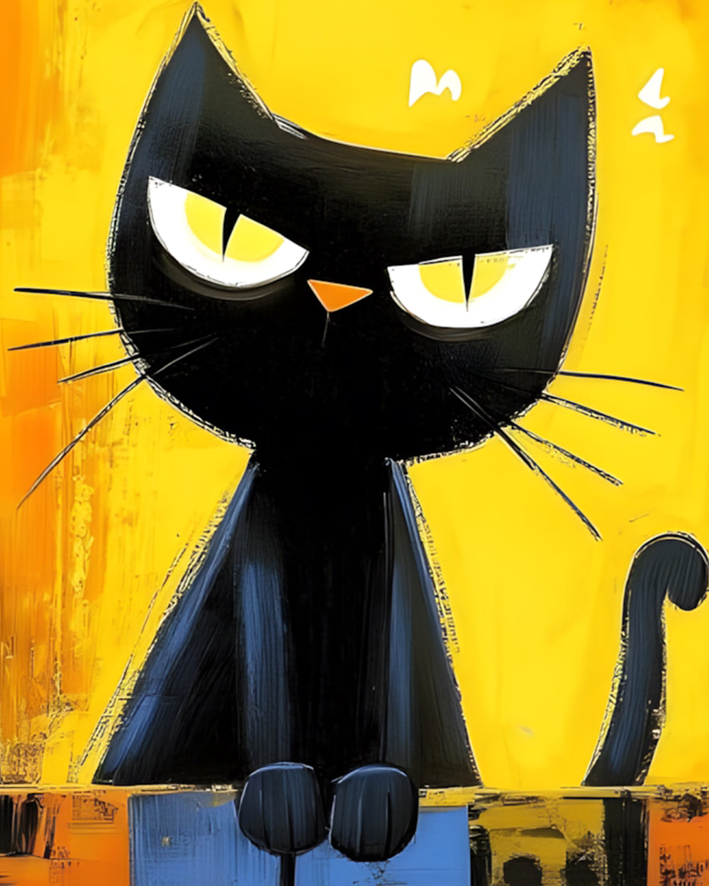 Grumpy black cat art cross stitch kit for beginners
