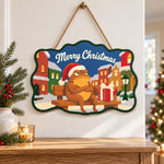 Grumpy town christmas paint by numbers door hanger as indoor wall decor