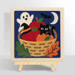 Halloween fruit basket scene punch needle kit for beginners