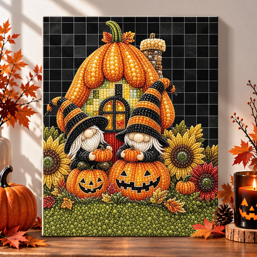 Halloween gnomes pumpkin home pearl diamond painting kit for beginners