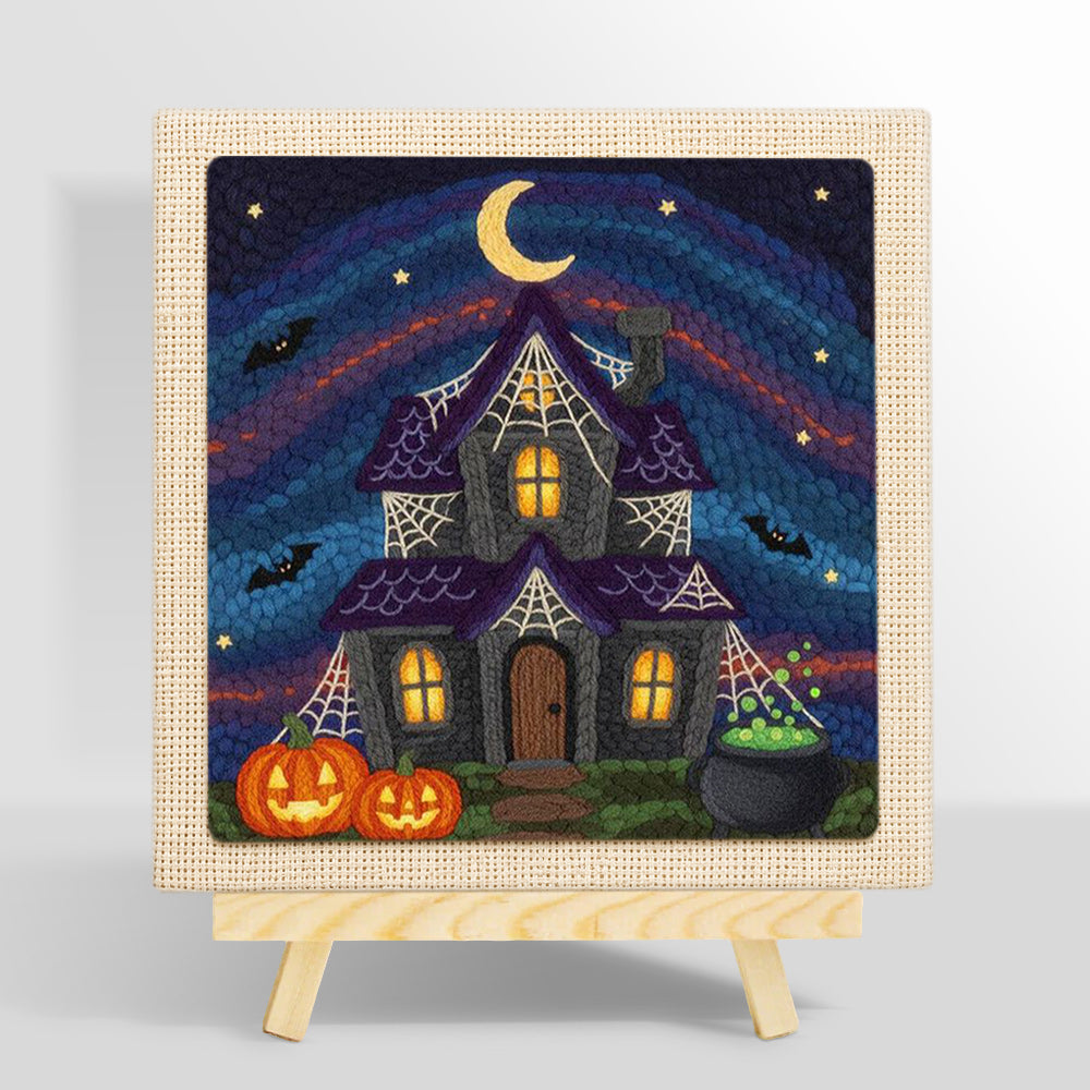 Halloween haunted house punch needle kit for beginners