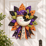 Halloween moon DIY quilted bow sewing kit finished as a handmade door decoration