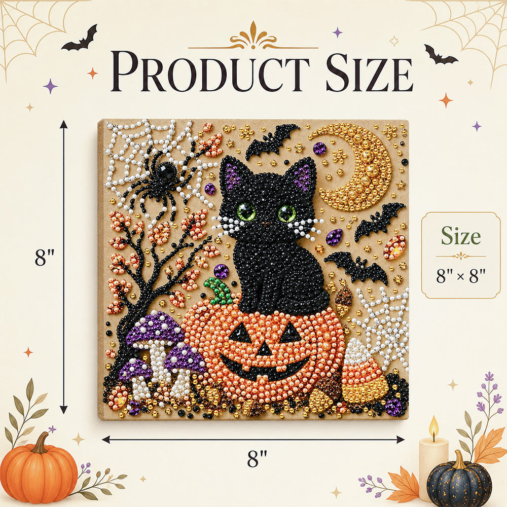 Framed Halloween pearl art available in square size 20cm