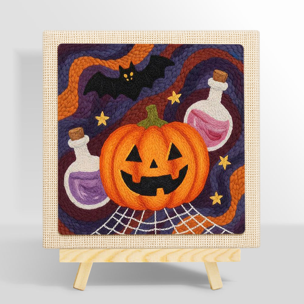 Halloween potion and bat punch needle kit for beginners