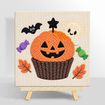 Halloween pumpkin cupcake punch needle kit for beginners