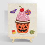 Halloween pumpkin sundae punch needle kit for beginners