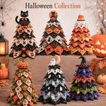 Halloween collection of six DIY quilted Halloween tree kits in different festive themed designs