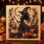 Halloween witch under moonlight pearl diamond painting kit for beginners