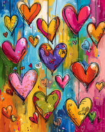 Hanging colorful heart ornaments cross stitch kit for beginners