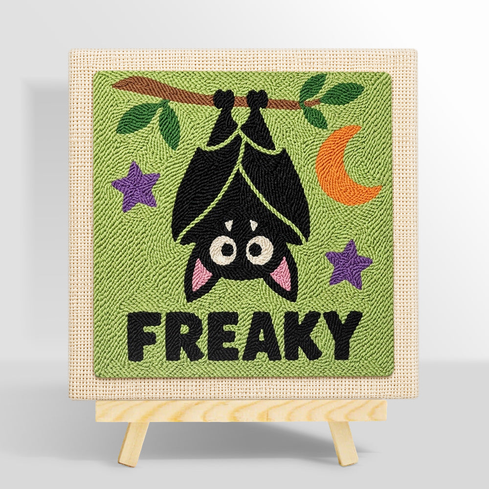 Hanging freaky bat punch needle kit for beginners