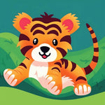 Happy baby tiger cross stitch kit for beginners