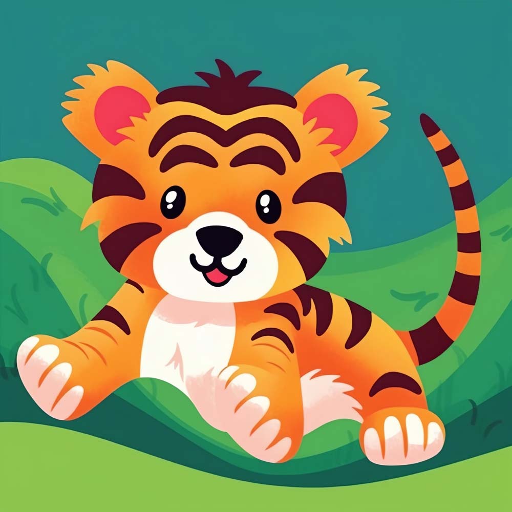 Happy baby tiger cross stitch kit for beginners