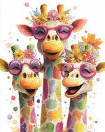 Happy giraffe family cross stitch kit for beginners