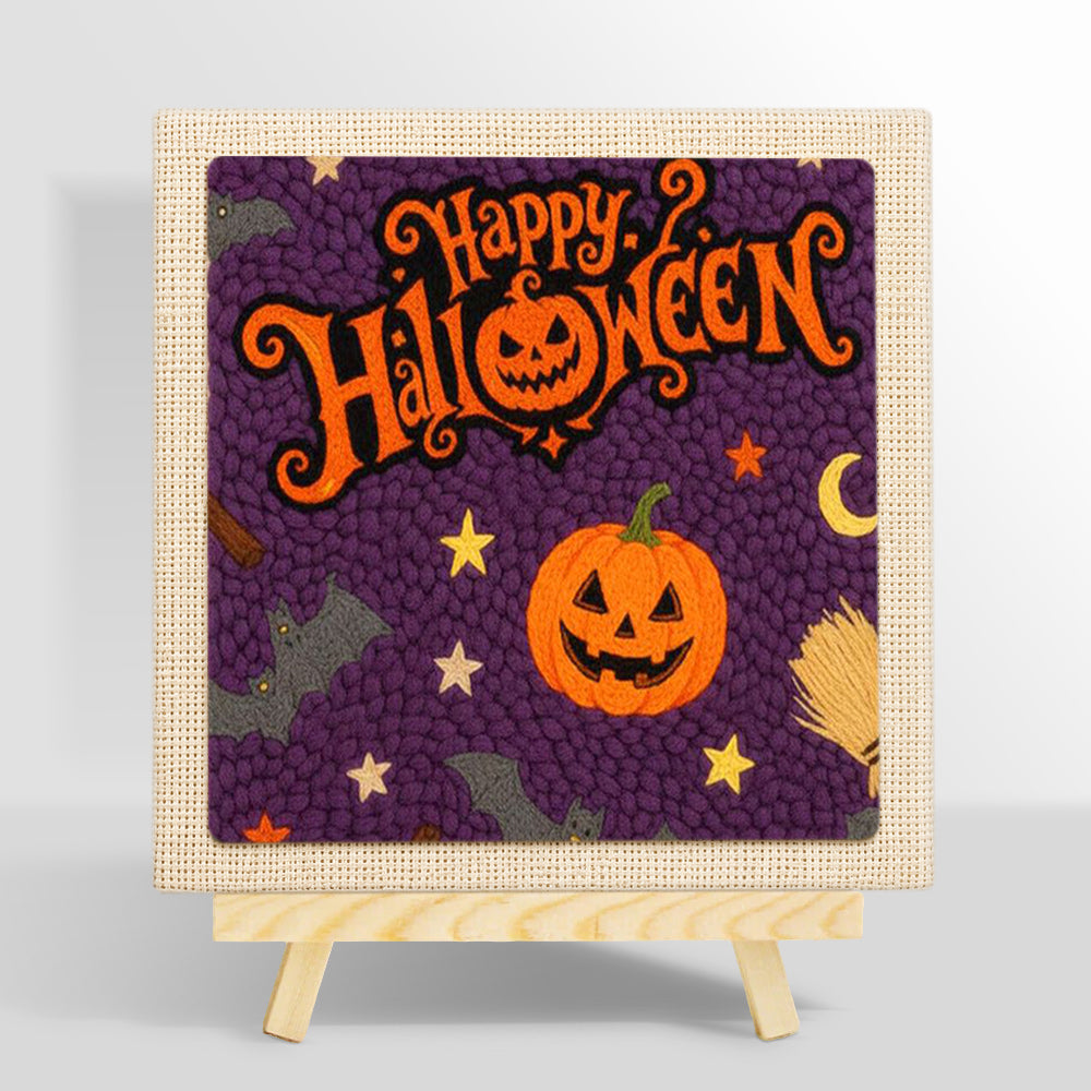 Happy halloween greeting punch needle kit for beginners