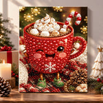 Happy hot cocoa mug pearl diamond painting kit for beginners