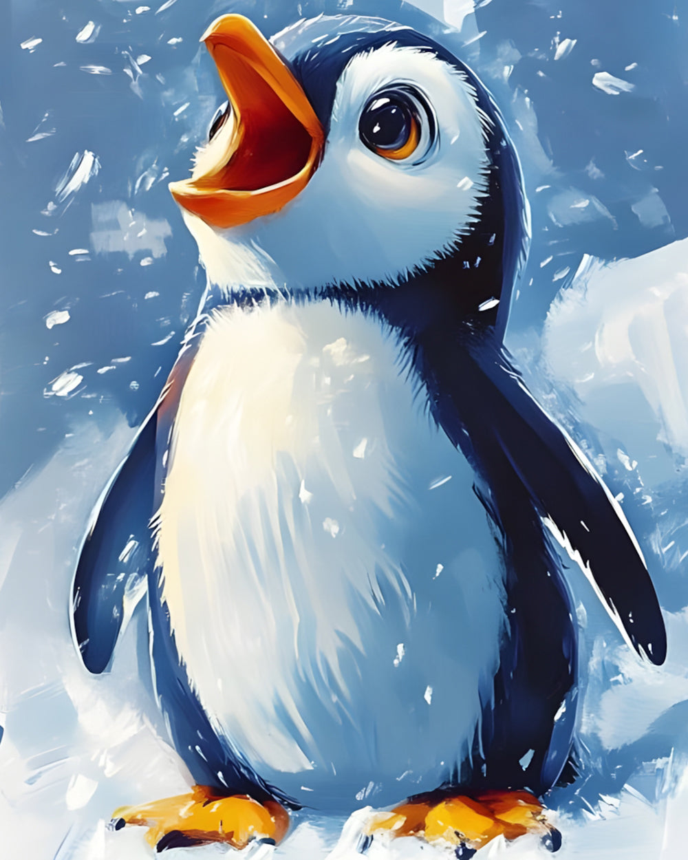 Happy little penguin cross stitch kit for beginners