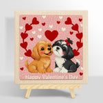 "Happy valentine's day" puppy punch needle kit for beginners