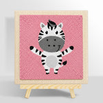 Happy zebra with open arms punch needle kit for beginners