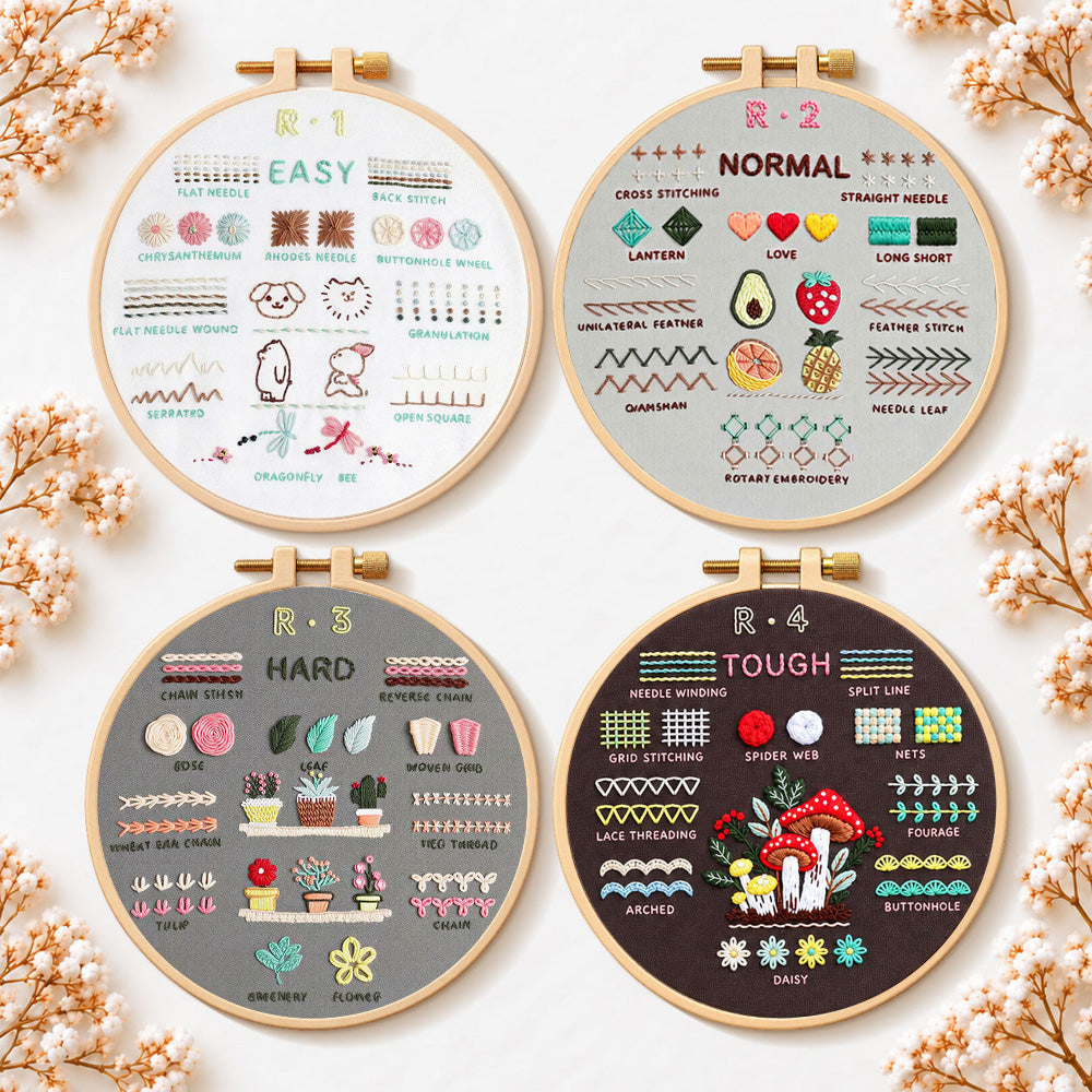 Hard embroidery stitch art embroidery kit