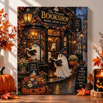 Haunted bookshop with reading ghosts pearl diamond painting kit for beginners