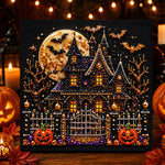 Haunted house under full moon pearl diamond painting kit for beginners