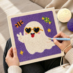 Creating handmade heart sunglasses ghost punch needle artwork