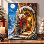 Hedgehog hanging star light pearl diamond painting kit for beginners
