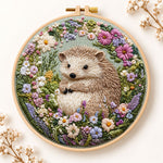 Hedgehog in wild blooms embroidery kit