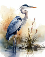 Heron in wetlands cross stitch kit for beginners