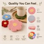 Punch needle coaster texture and quality details