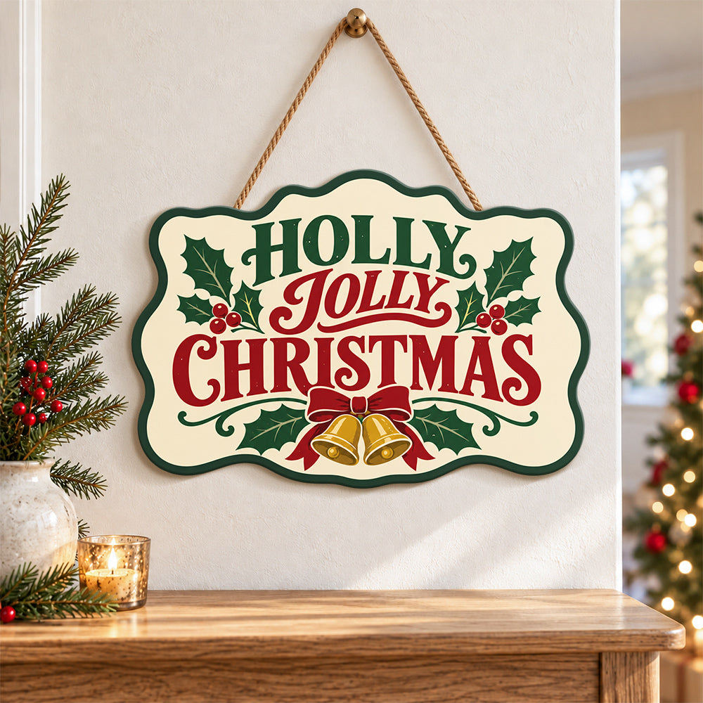 Holly jolly christmas paint by numbers door hanger as indoor wall decor
