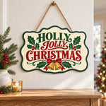 Holly jolly christmas paint by numbers door hanger as indoor wall decor