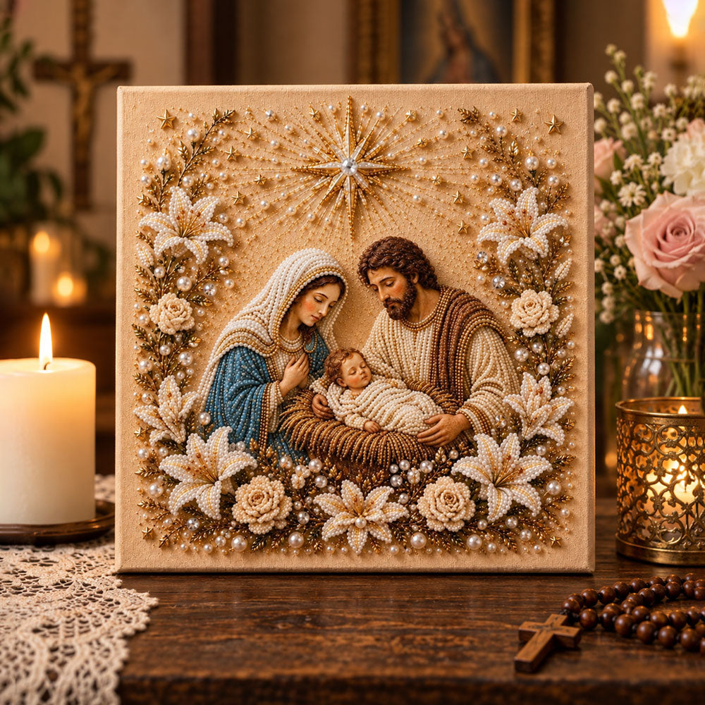 Holy night serenity pearl diamond painting kit for beginners