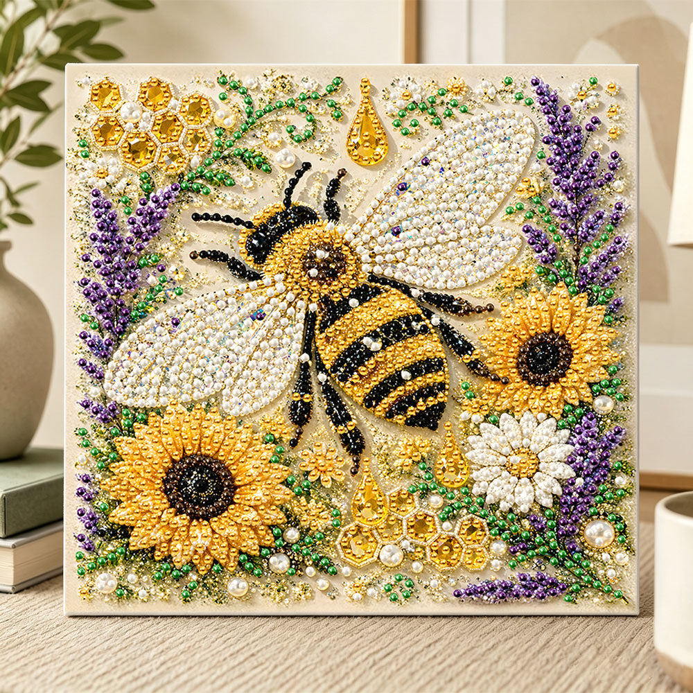 Honeybee garden pearl diamond painting kit for beginners