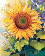 Huge bright sunflower cross stitch kit for beginners