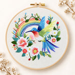 Hummingbird with rainbow embroidery kit