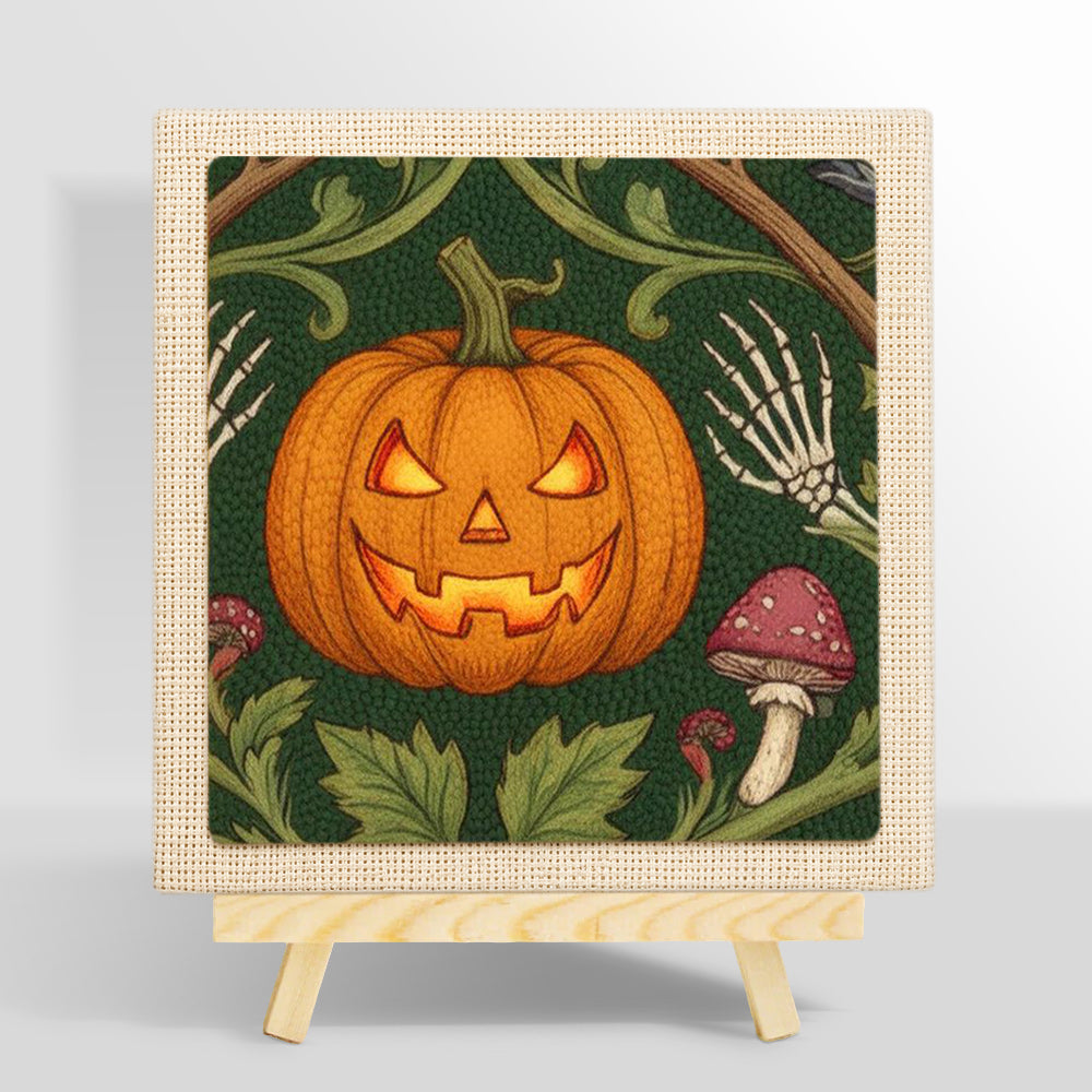 Illuminated halloween pumpkin punch needle kit for beginners